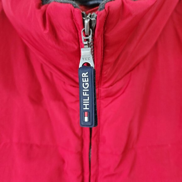 Tommy Hilfiger Down Puffer Vest Men's XL Red Pockets Toggle Waist Outdoor - Picture 10 of 14